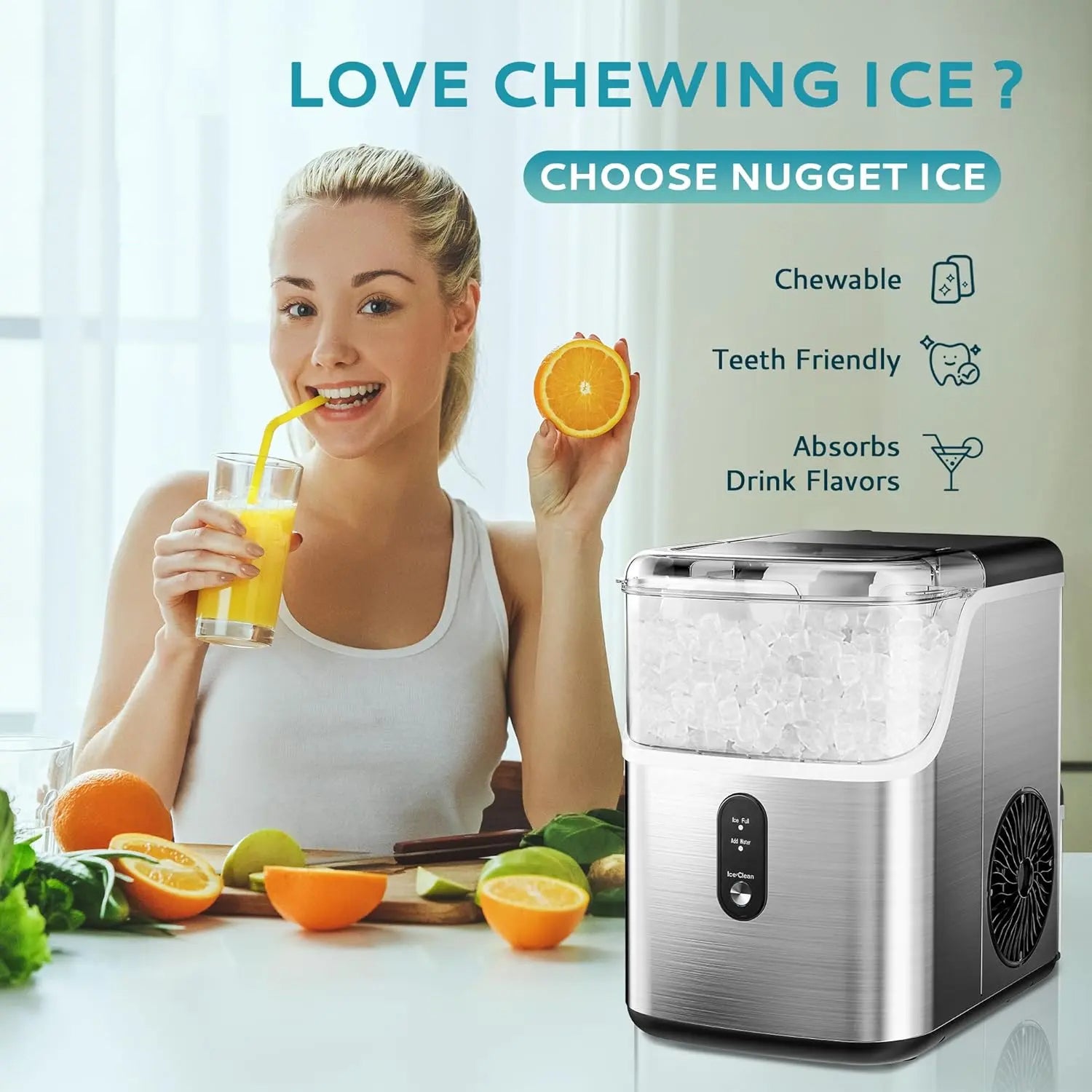 Nugget Ice Makers Countertop with 35lbs/24H